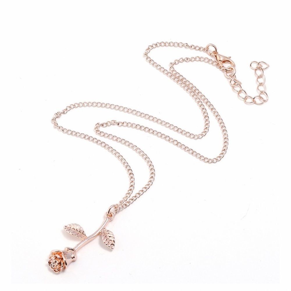 NEW! Dainty “Rose” 18K Rose Gold Pendant Necklace - Picture 6 of 7